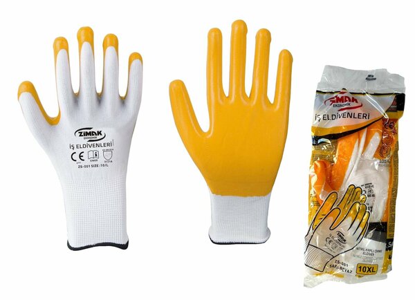 ZİMAK SARI BEYAZ ECO ELDİVEN ZS-001