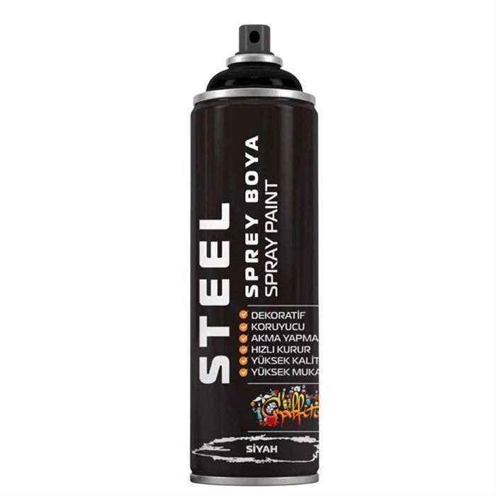 STEEL 200 ML SPREY BOYA SİYAH