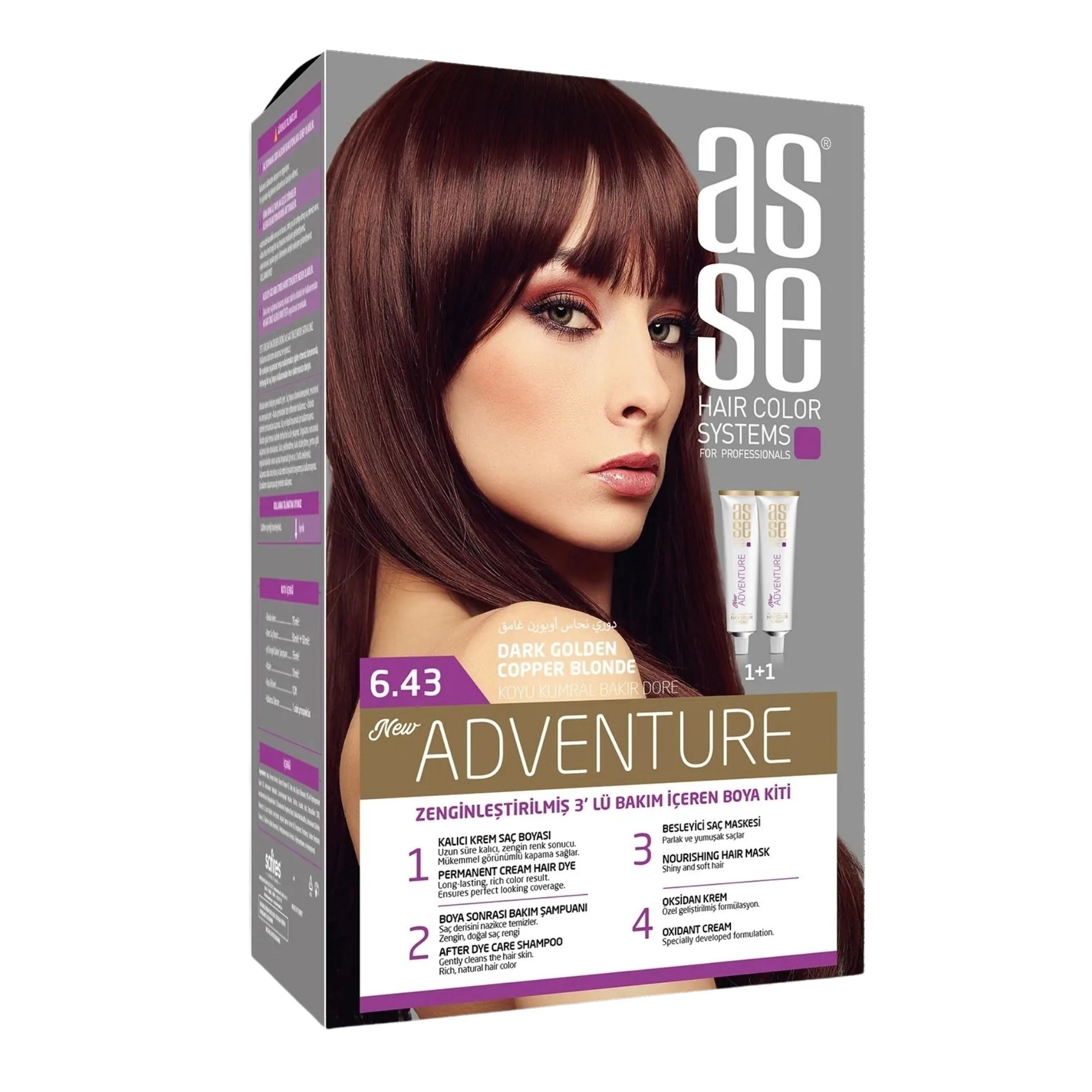 ASSE(6.43) SAÇ RENKLERİ SETİ (KOYU KUMRAL)BAKIR