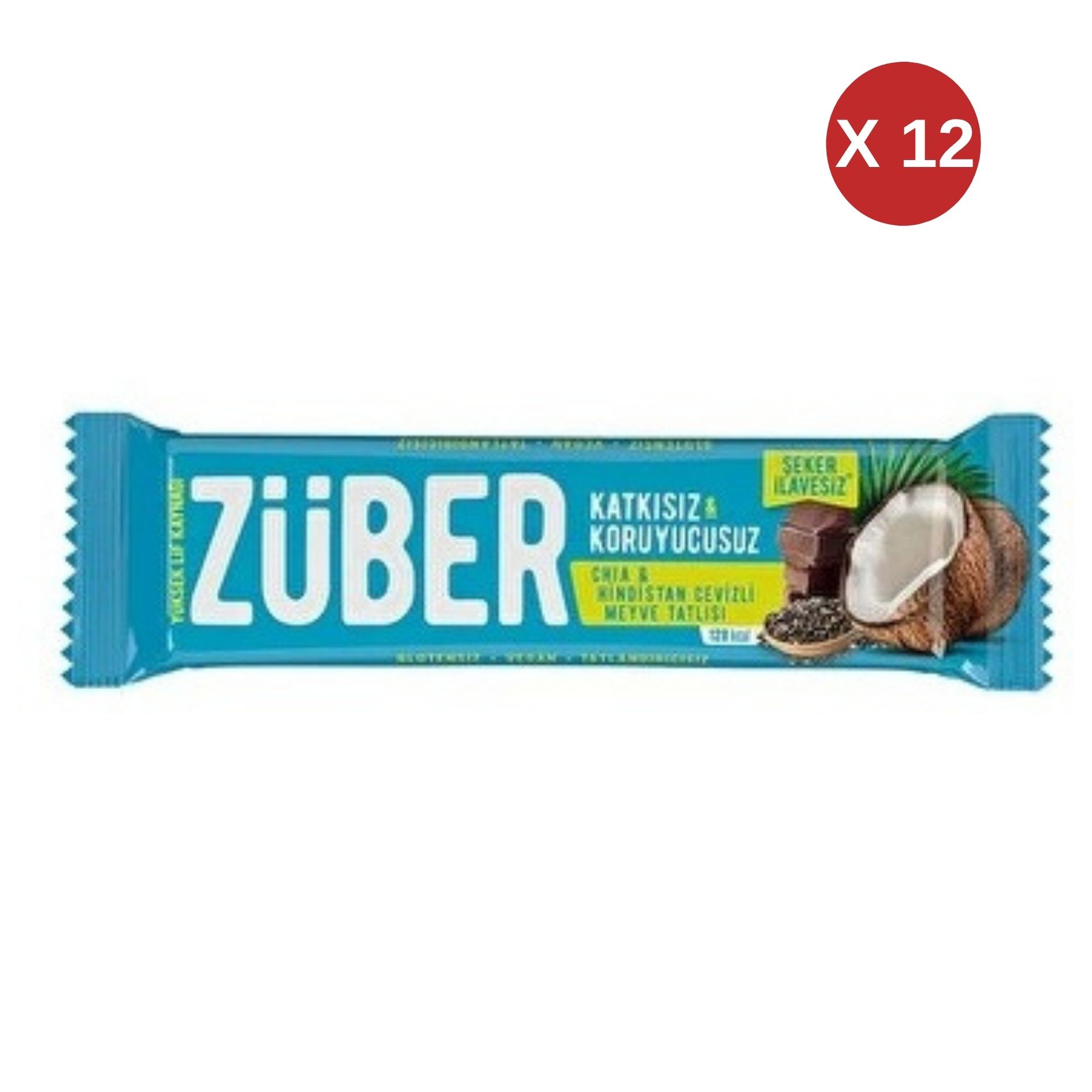  ZÜBER Chia ve Hindis.Cevizli Meyve Bar 40gr 12 ADET