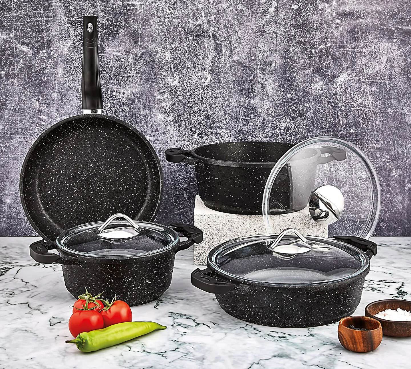 POLOCHEF VSG-107VİSTA 7 PARCA TENCERE SET SİYAH