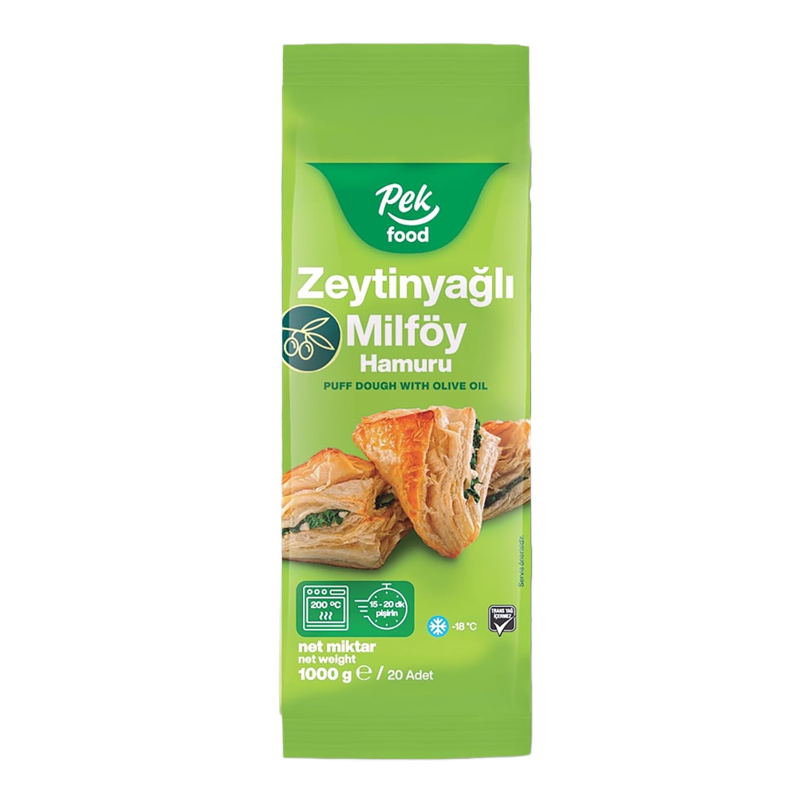 PEK FOOD ZEYTİNYAĞLI MİLFÖY HAMURU 1000 GR