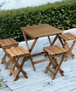 AHŞAP KAMP MASA SANDALYE SETİ