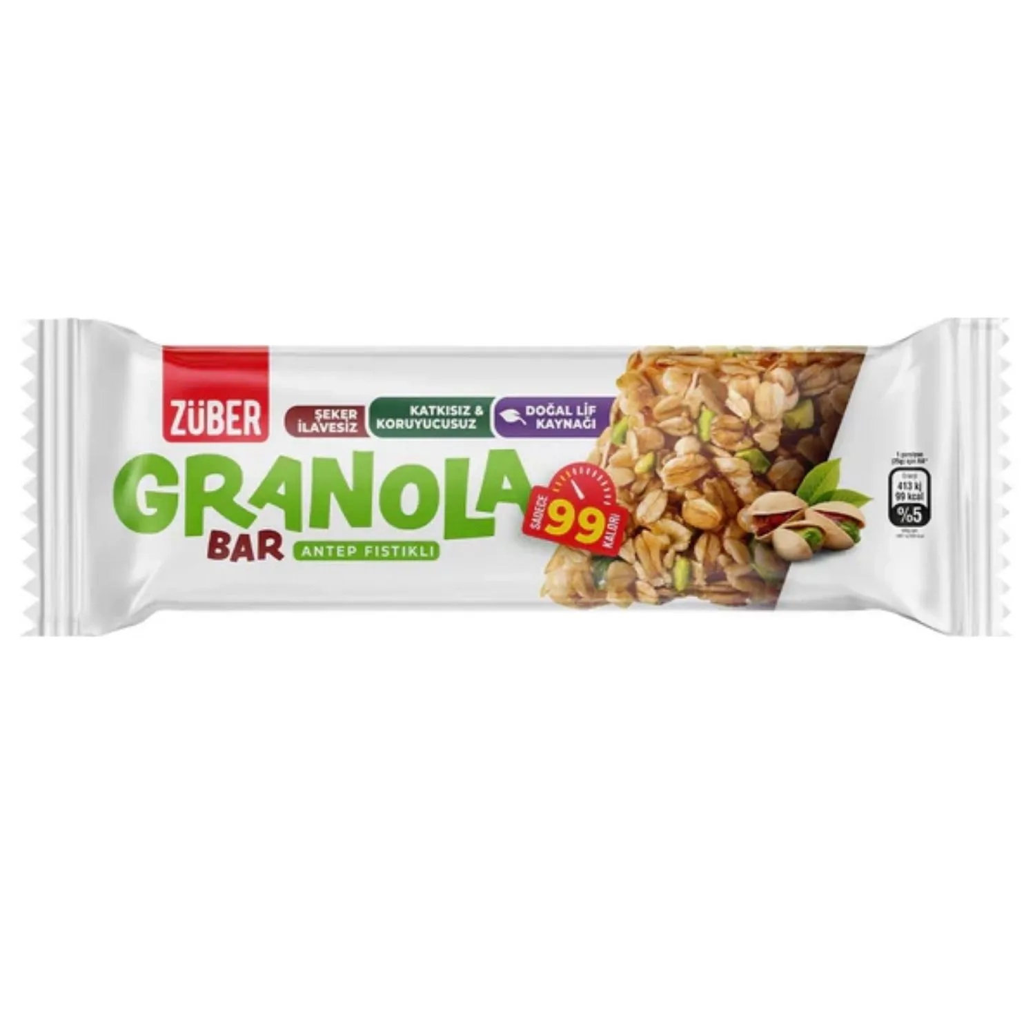  ZÜBER Granola Bar Antep Fıstıklı 25gr