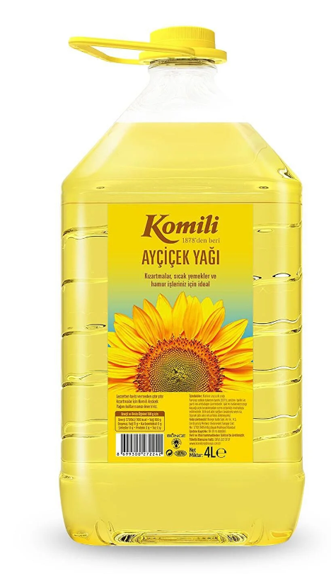 KOMİLİ 4 LT KARE KUBBELİ PET AYÇİÇEK 