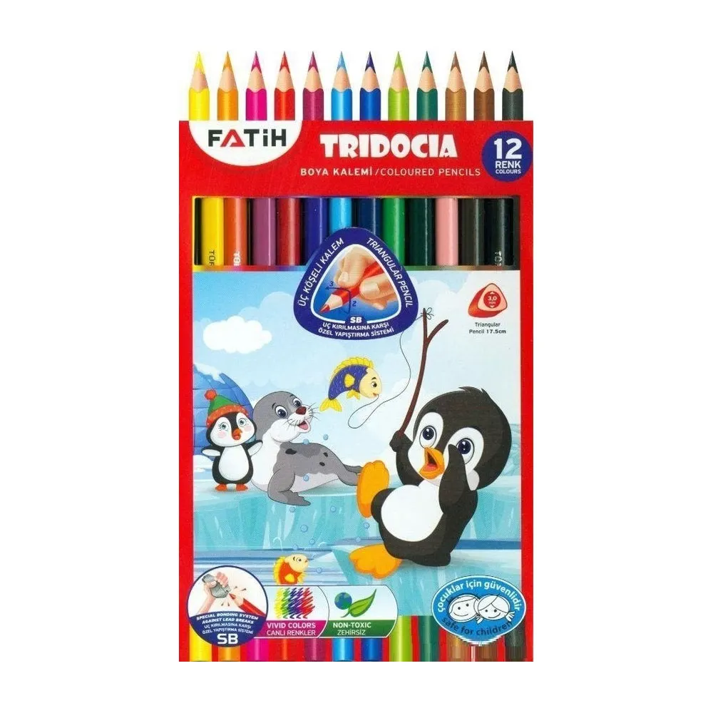 FATiH TRIDOCIA KURUBOYA KALEM TAM BOY 12 RENK