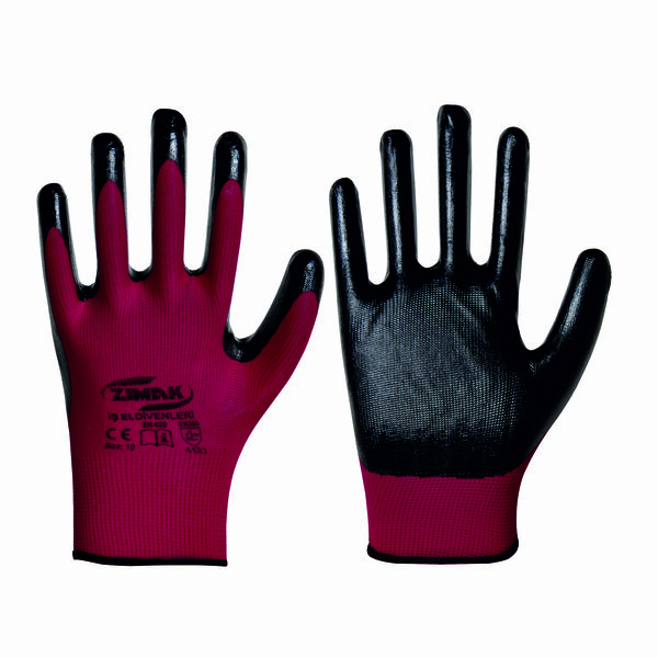 ZİMAK BORDO SİYAH NITRIL ELDIVEN (EL-135)