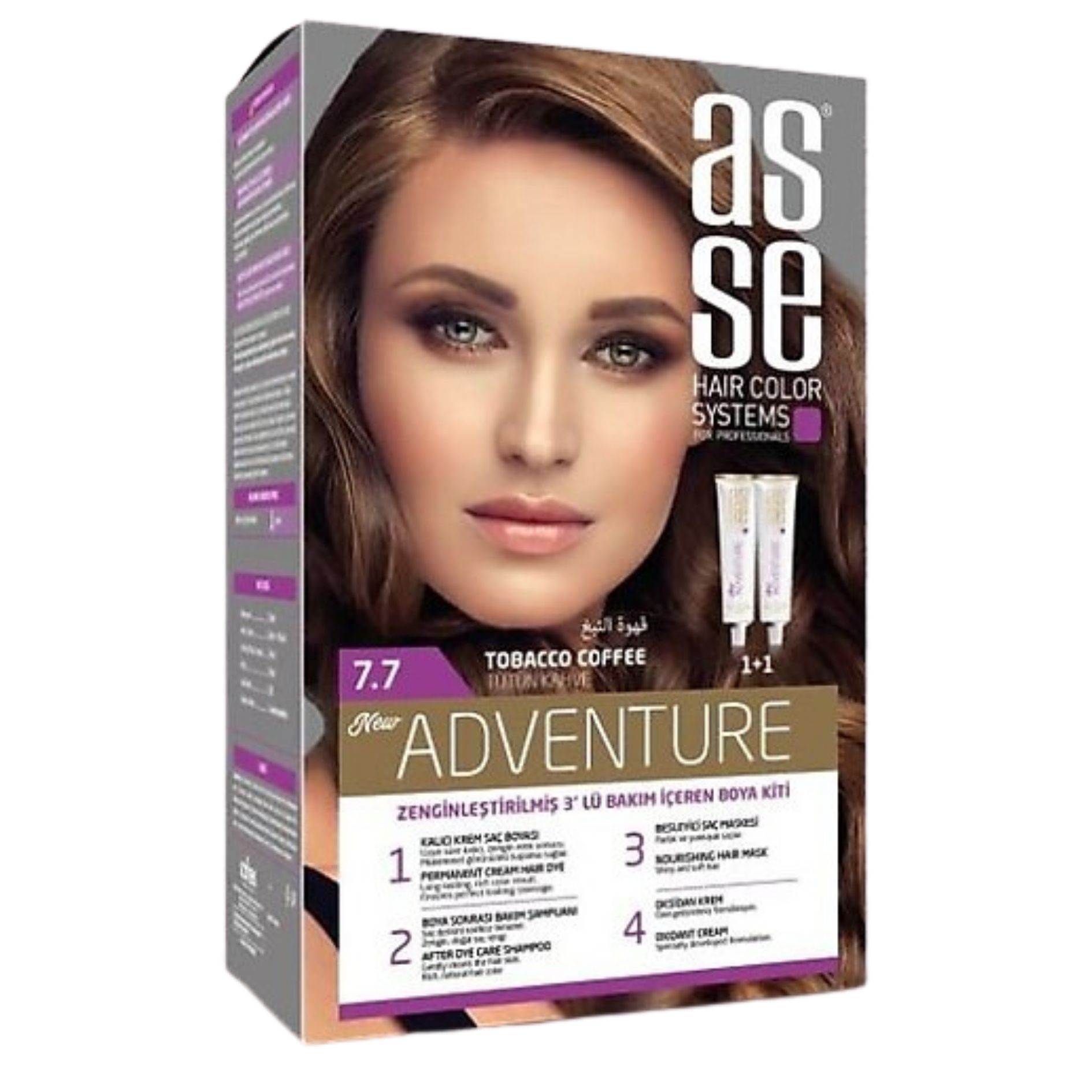 ASSE (7.7) SAÇ RENKLERİ SETİ TÜTÜN KAHVE (50+50) ML