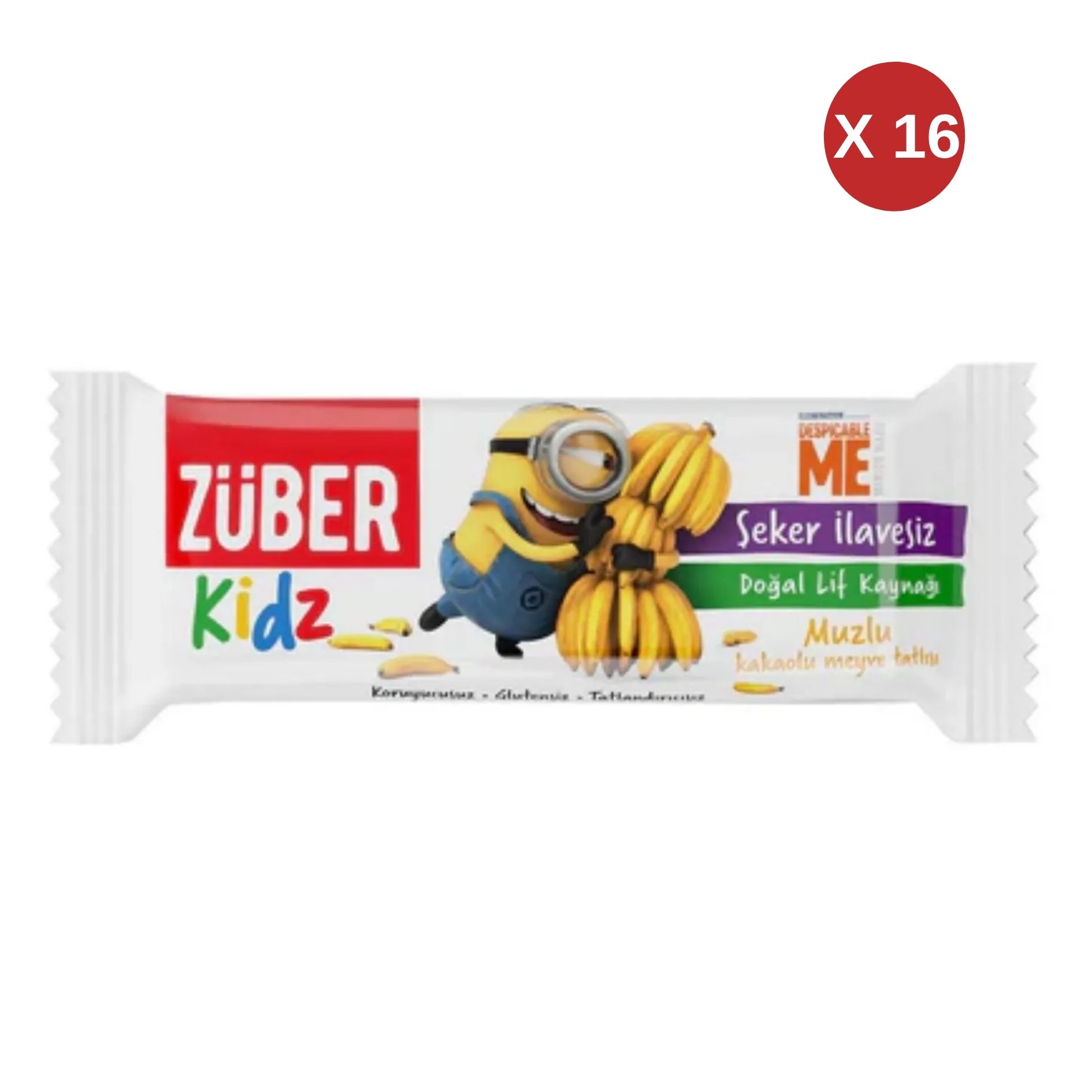  ZÜBER Kidz Muzlu Meyve Tatlısı 25gr  16 ADET
