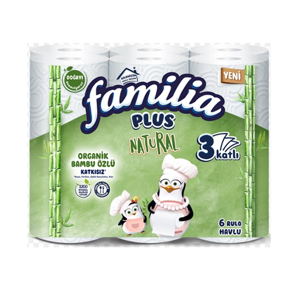 FAMİLİA PLUS NATUREL EL HAVLUSU PENGUEN 