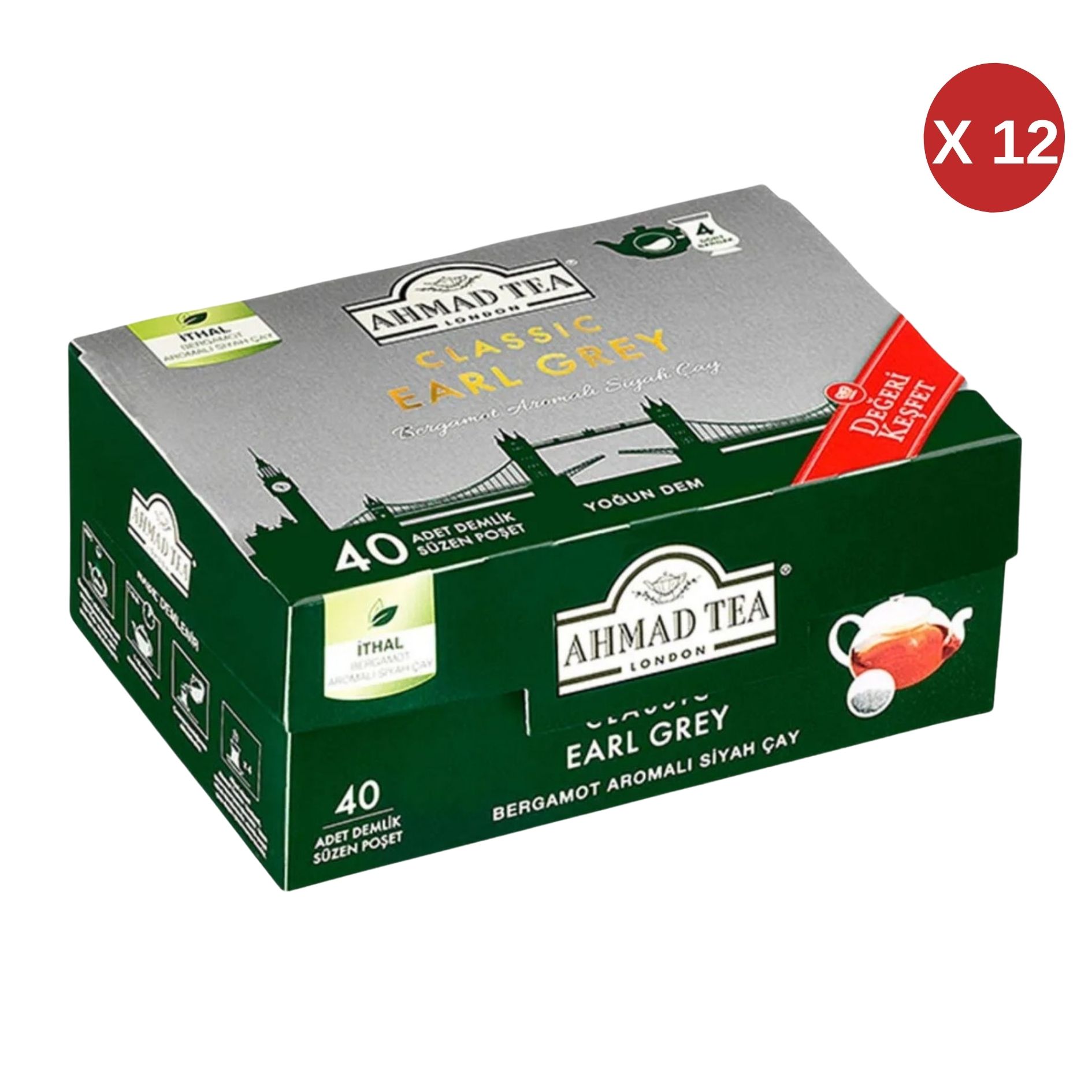  AHMAD TEA KLASİK İNGİLİZ KAHVALTI 40 DEMLİK ÇAY-2 12 ADET