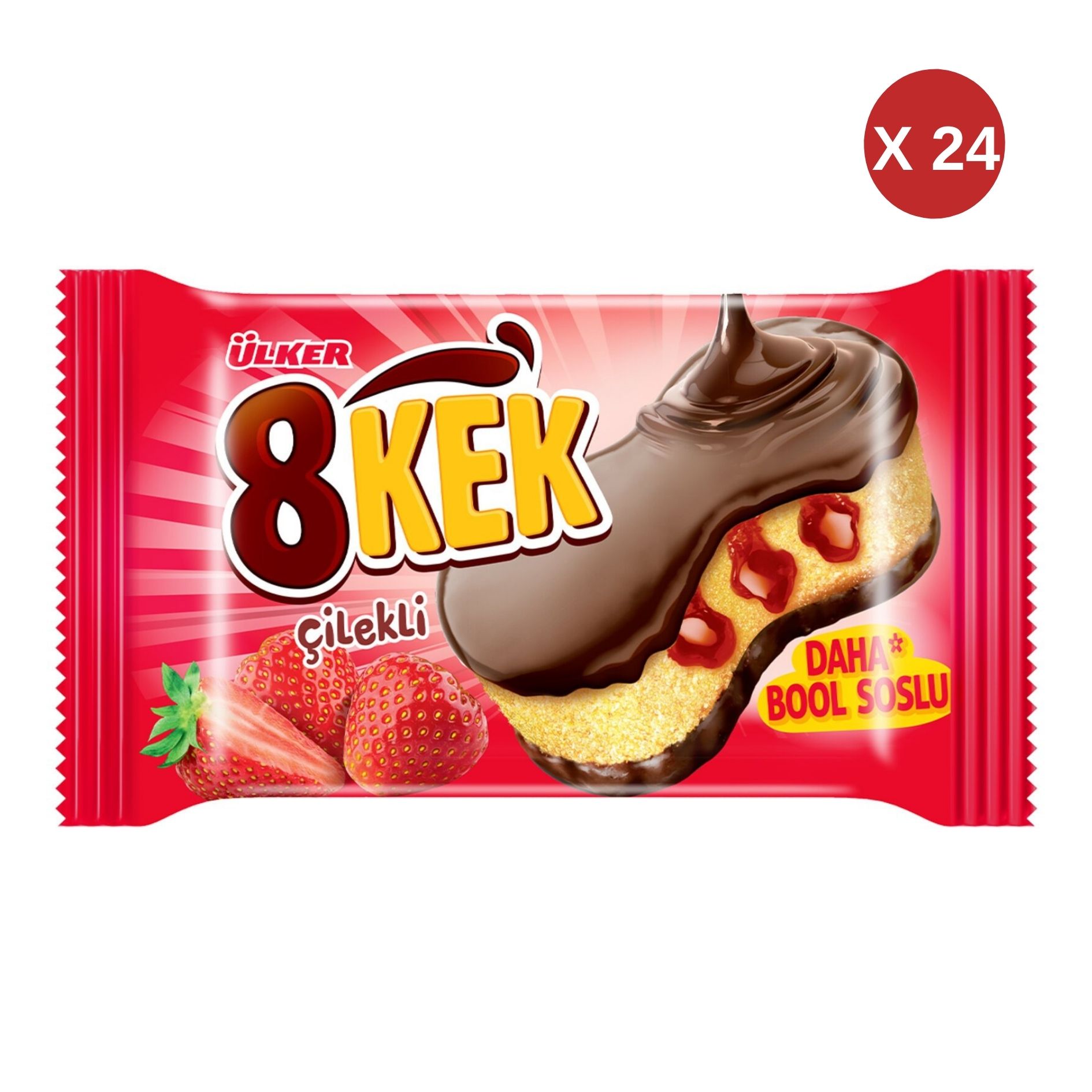 ÜLKER DANKEK 8 KEK ÇİLEK 55 GR  (24 ADET)