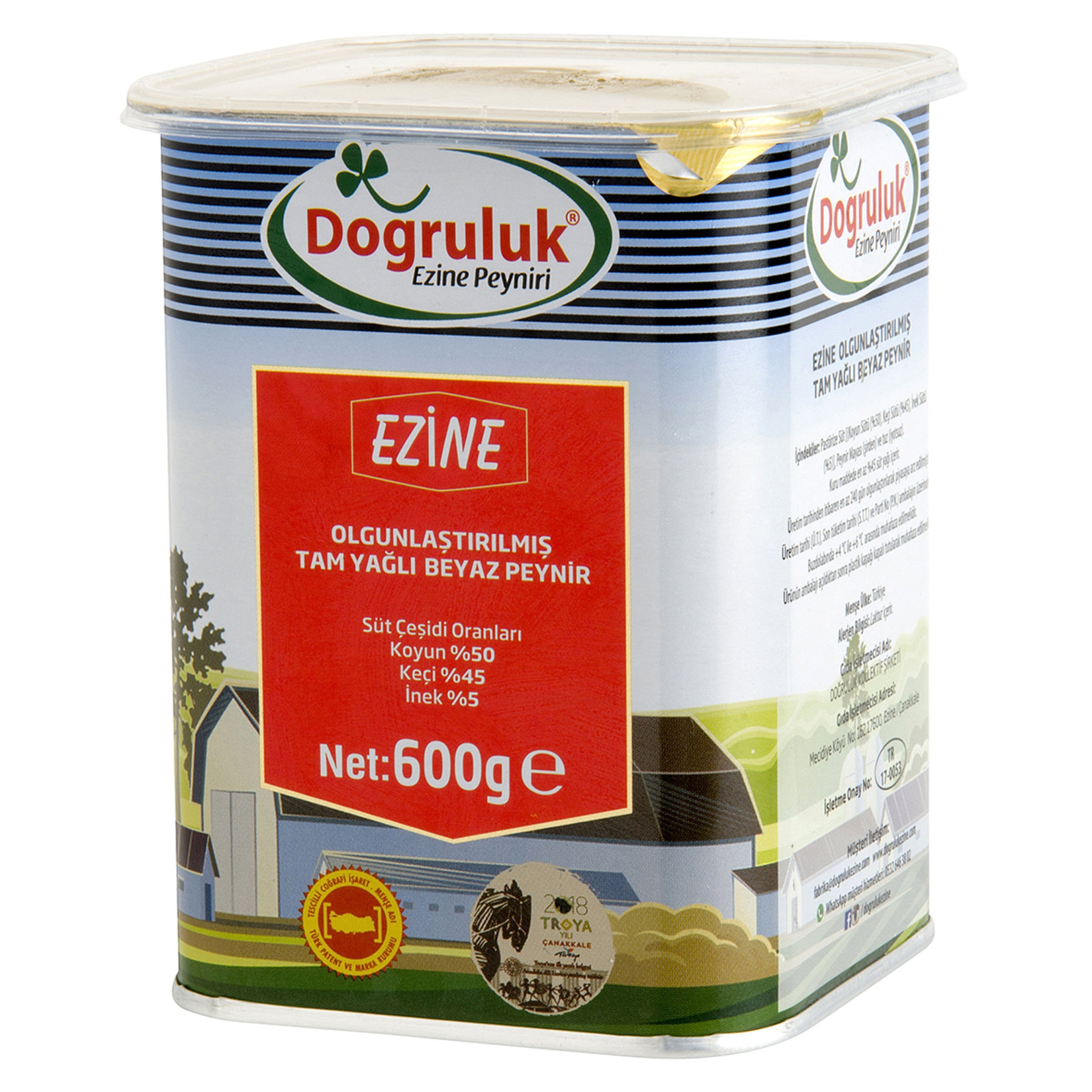 DOĞRULUK EZİNE PEYNİRİ 600 G (%45KYN%50KEÇ%5İNEK)