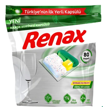 RENAX BULAŞIK MAKİNESİ KAPSÜL 80 ADET