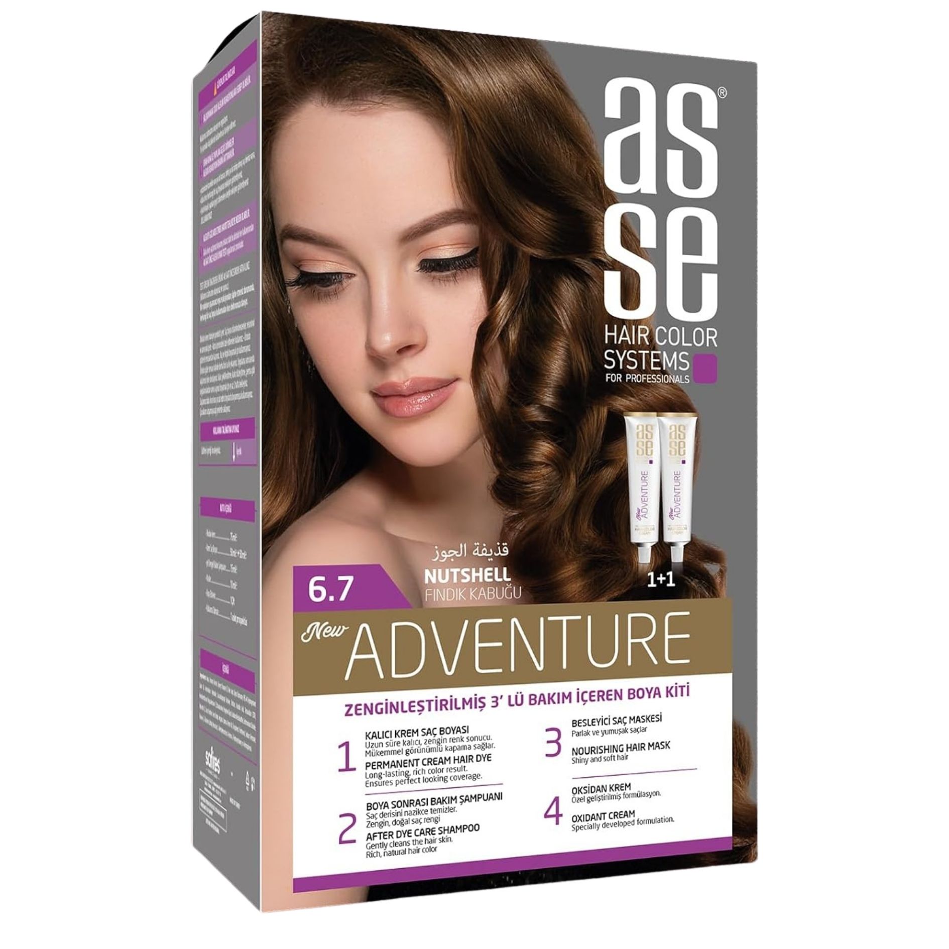 ASSE(6.7) SAÇ RENKLERİ SETİ FINDIK KABUĞU