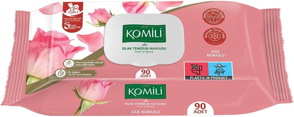 KOMİLİ ISLAK HAVLU 90'LI GÜL 