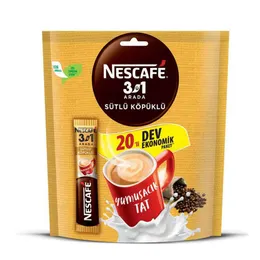 NESCAFE SÜTLÜ KÖPÜKLÜ DEV EKONOMİK 20 Lİ ADET