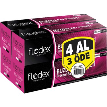 FLODEX BUZDOLABI POŞETİ ORTA 4 AL 3 ÖDE
