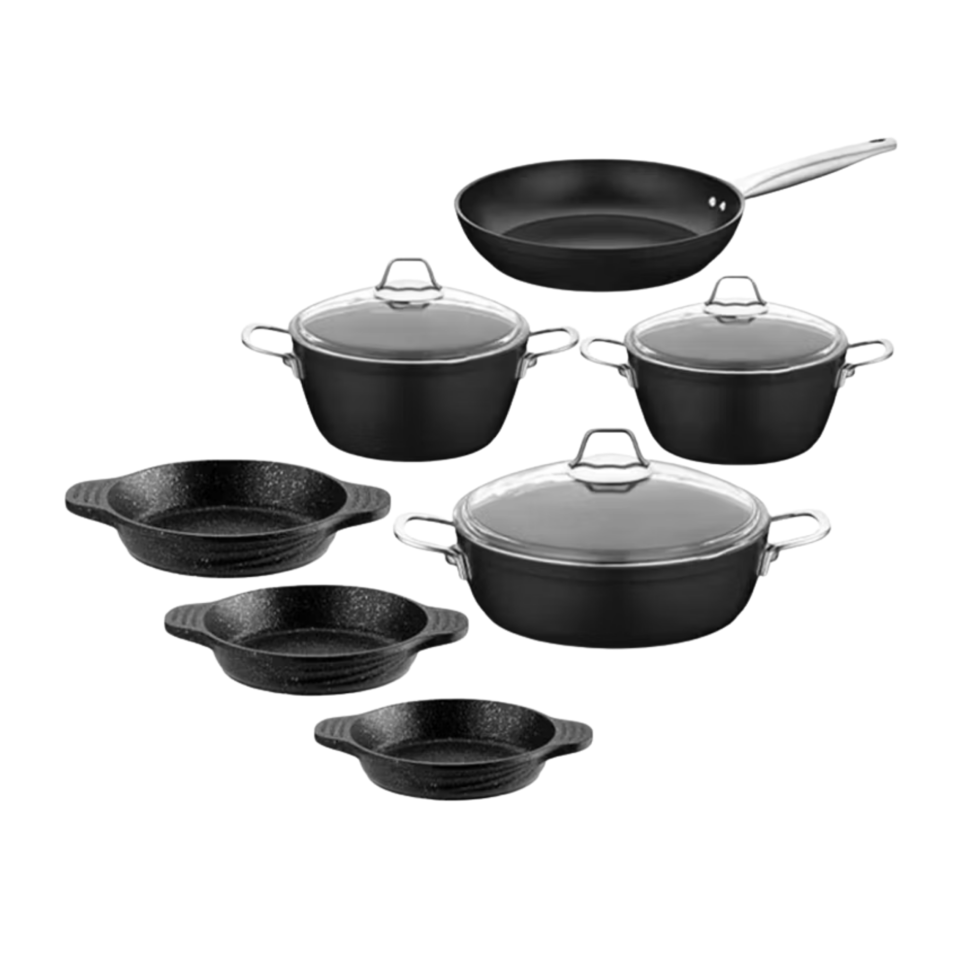 HASCEVHER OCTAVİA 8 PRÇ.TENCERE SETİ SİYAH