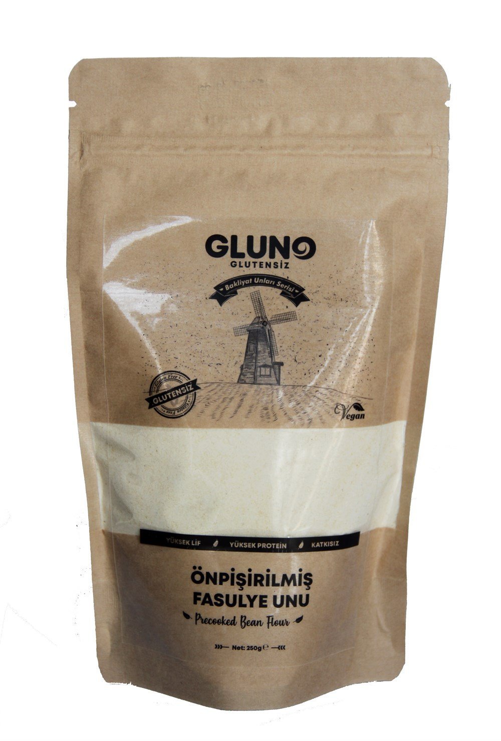 GLUNO GLUTENSİZ ÖNPİŞİRİLMİŞ KURUFASULYE UNU 250 