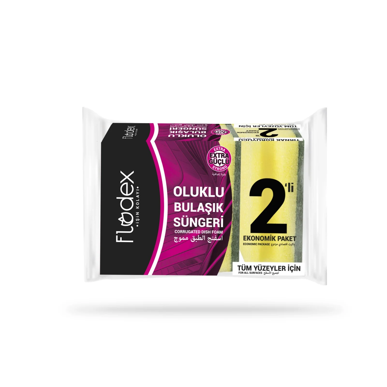 FLODEX EXT.GÜÇLÜ YEŞİL SÜNGER OLUKLU 2'Lİ
