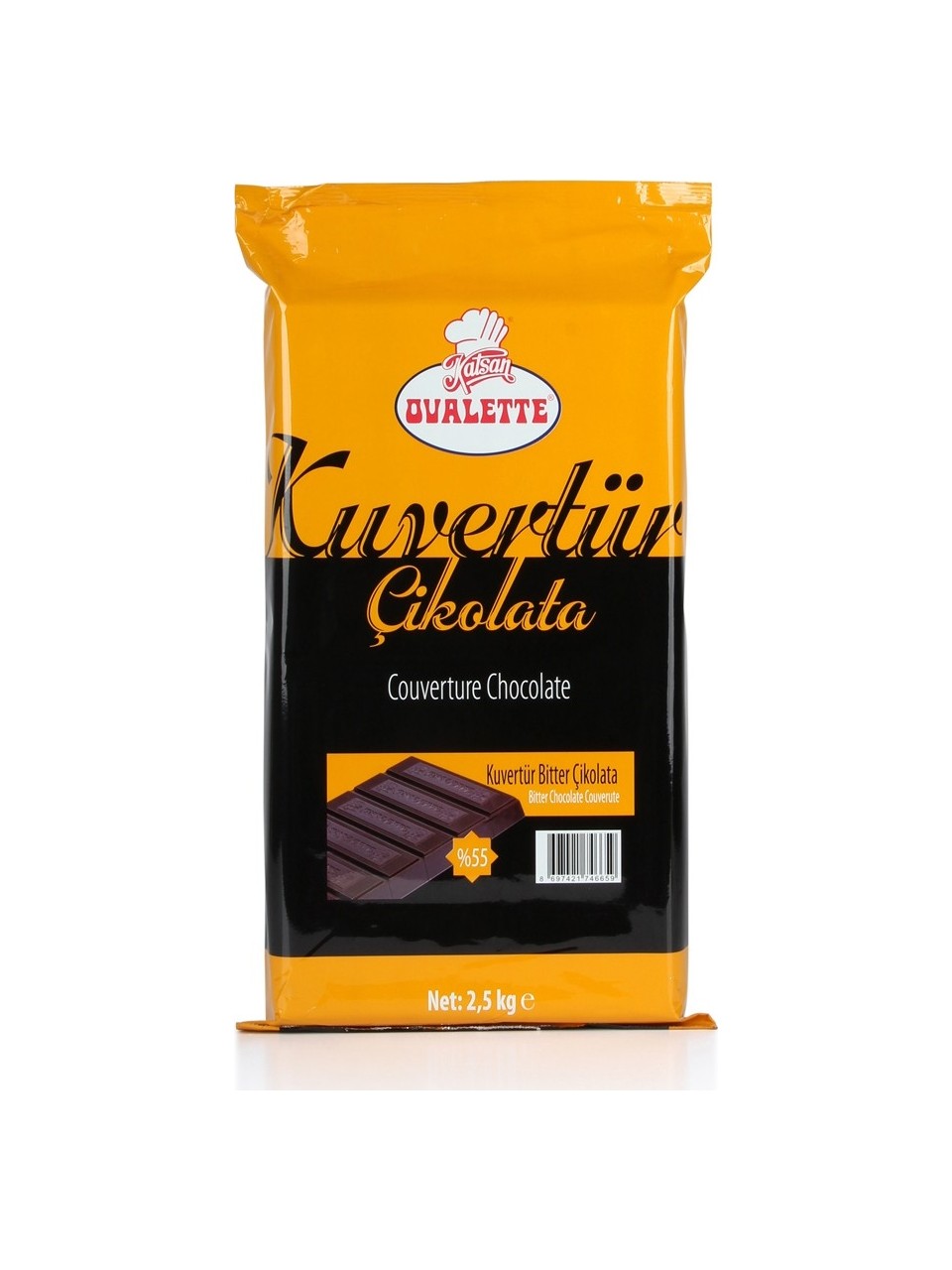 OVALETTE 2,5 KG %55 LK BİTTER KUVERTUR
