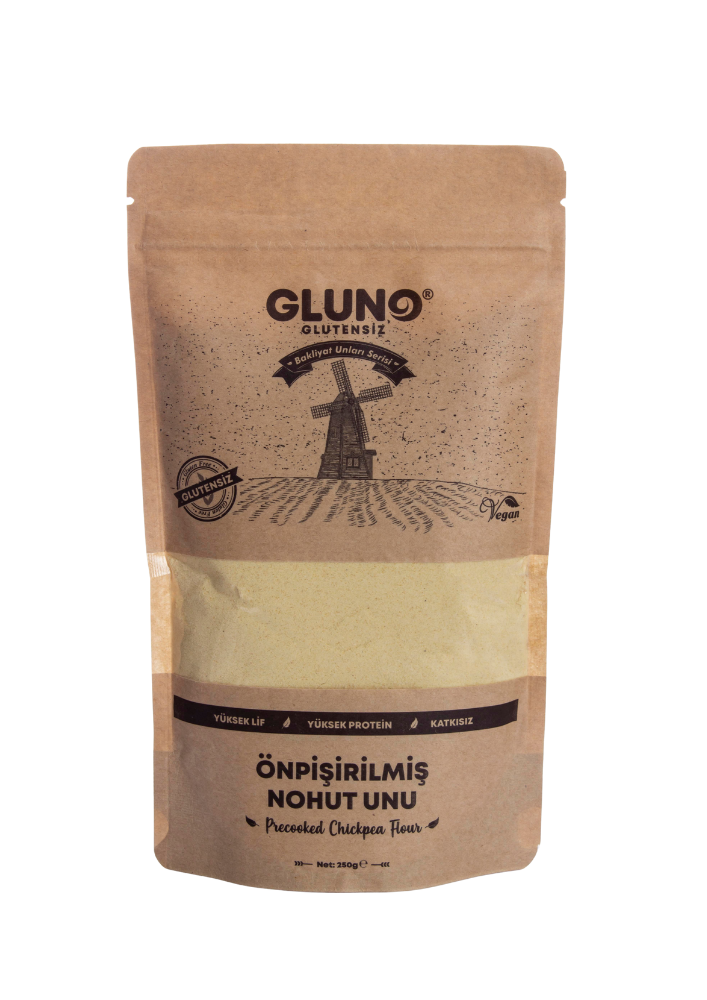 GLUNO GLUTENSİZ ÖNPİŞİRİLMİŞ NOHUT UNU 250 G