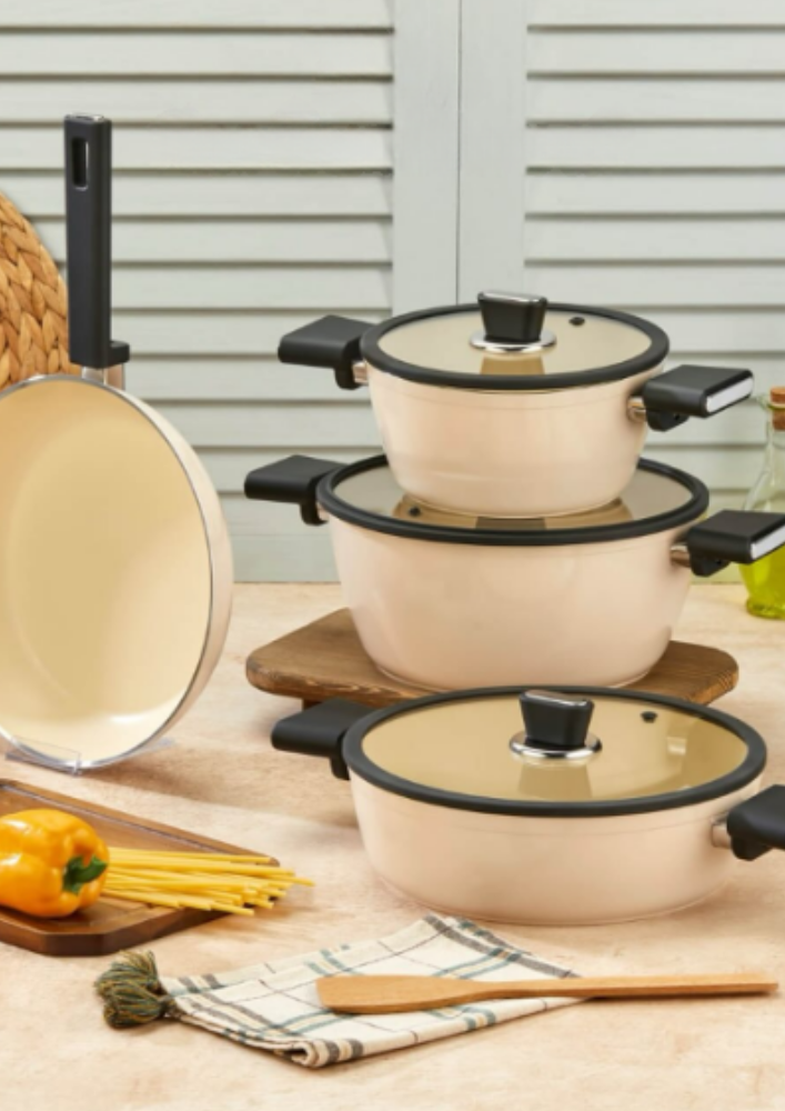 POLOCHEF VSS-107 VİSTA 7 PARÇA SET TENCERE KREM