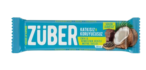 ZÜBER Chia ve Hindis.Cevizli Meyve Bar 40gr 