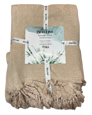 BED LİNE SAÇAKLI BAMBU PİKE ÇİFT KİŞİLİK BEJ
