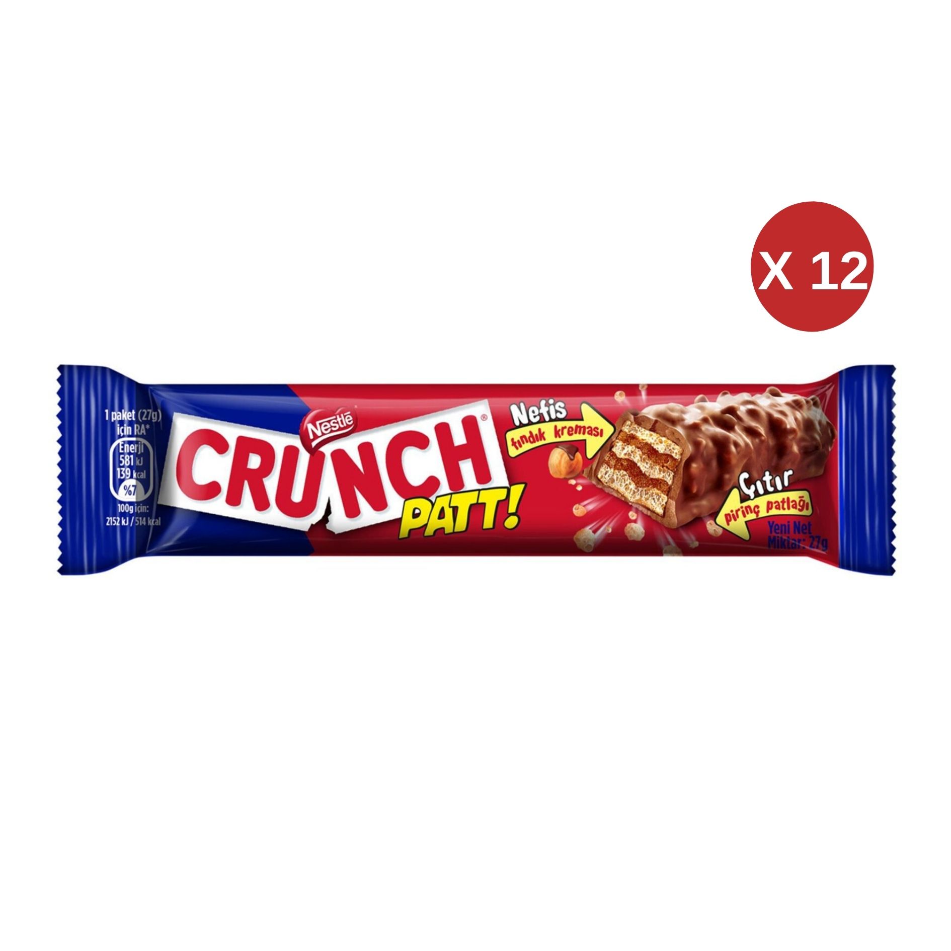 CRUNCH Patt Choc Coat Wfr 27g (12 ADET )