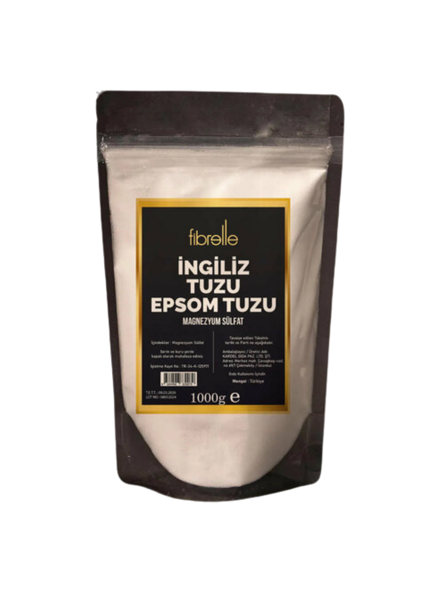 Fibrelle İngiliz Tuzu (Epsom Tuzu) Katkısız 1 Kg